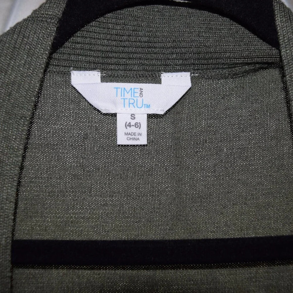 TIME & TRU Women's Green Open Cardigan Size S 4/6 - Picture 2 of 4